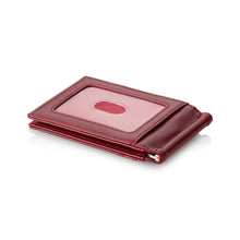 Load image into Gallery viewer, Maroon Bifold Money Clip Wallet - Slim, Modern Holder with Stainless Steel Clips, RFID Blocker - 8+ Credit Card, 12+ Paper Bills Capacity