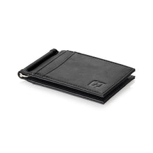 Load image into Gallery viewer, Black Bifold Money Clip Wallet - Slim, Modern Holder with Stainless Steel Clips, RFID Blocker - 8+ Credit Card, 12+ Paper Bills Capacity