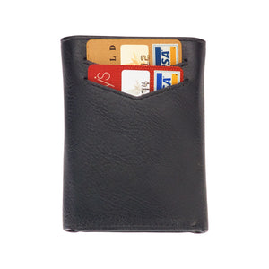 Black Trifold Wallet - Men's Slim Minimalist Money Holder - 12+ Credit Cards, 15+ Cash Bills Capacity - Heavy Duty, Stylish Storage with RFID Blocking Protection